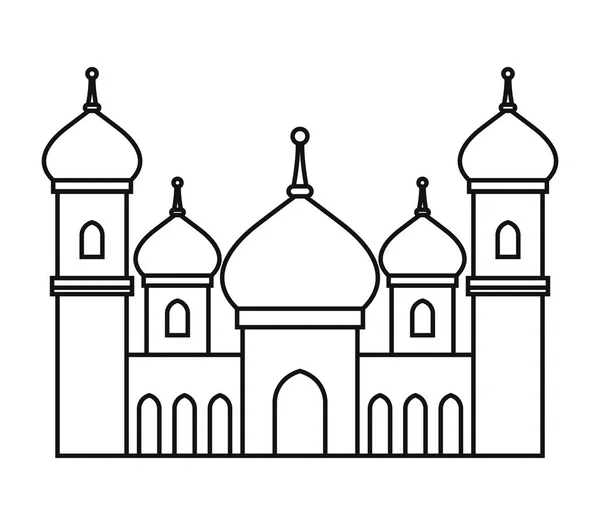 Muzułmańska Fasada Meczetu Tradycyjna Ikona — Wektor stockowy