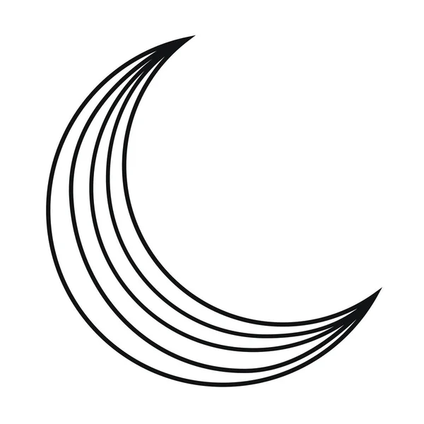 Croissant Lune Ligne Style Icône — Image vectorielle