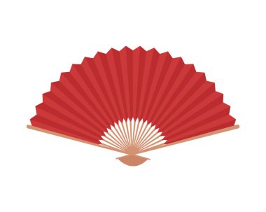 asian culture red fan decorative icon