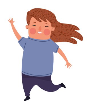 blond woman saludating happy character