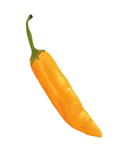 Yellow Chilli Hot Vegetable Icon — Vetor de Stock