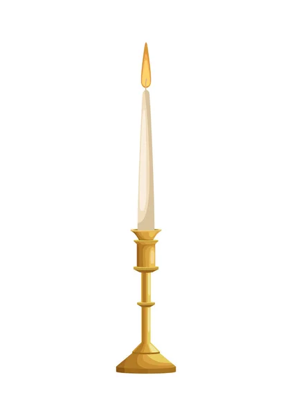 Golden Chandelier Candle Icon — 스톡 벡터