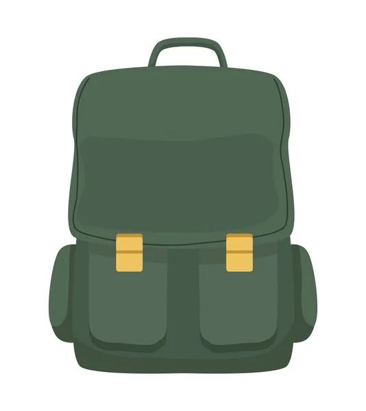 緑のスクールバッグ機器のアイコン — ストックベクタ