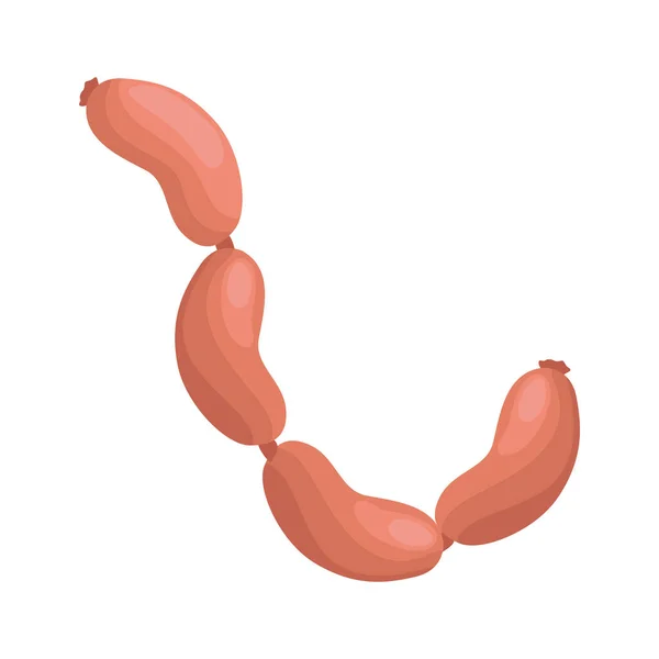 Sausages Hanging Grill Food Icon — Vetor de Stock