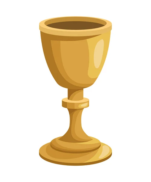 Golden Chalice Cup Sacred Icon — Stock Vector