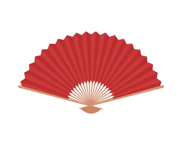 アジア文化赤い扇飾りのアイコン — ストックベクタ