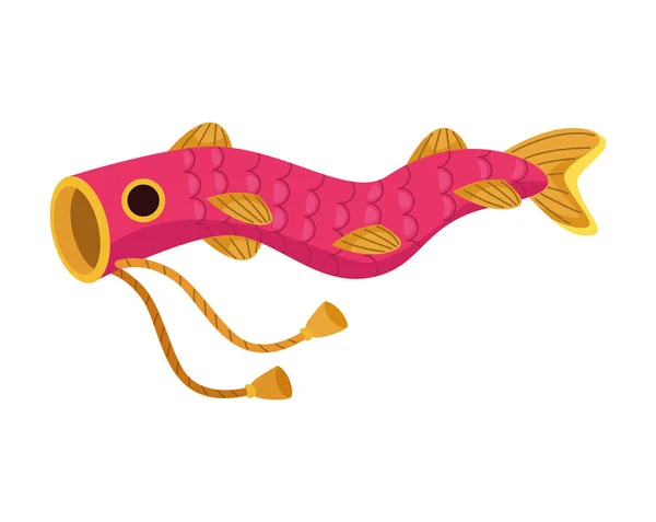 Ikan Koi Ikan Jepang Merah Ikon Tradisional - Stok Vektor