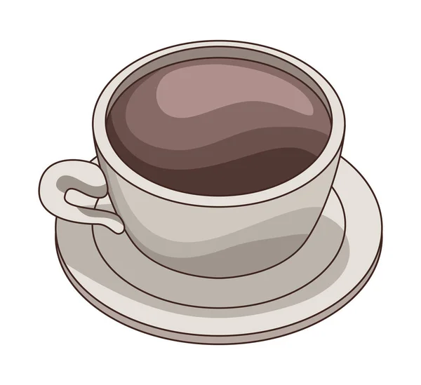 Koffiebeker Schotel Pictogram — Stockvector