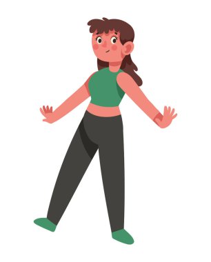 Mutlu genç kadın gülümseyen karakter