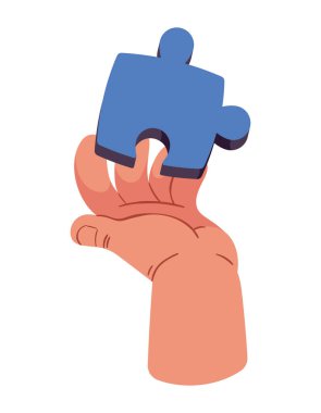 bulmaca parçası simgesi ile el