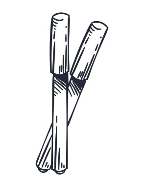 markers school supplies sketch style