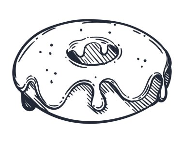 sweet donut pastry doodle style