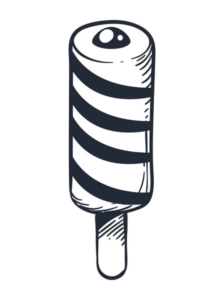 Spiral Ice Cream Stick Doodle — Stock Vector