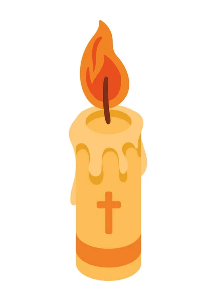 Candle Wax Cross Icon — Stock Vector