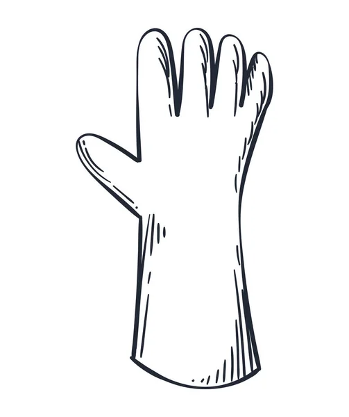 Glove House Keeping Doodle Icon — Stockvector