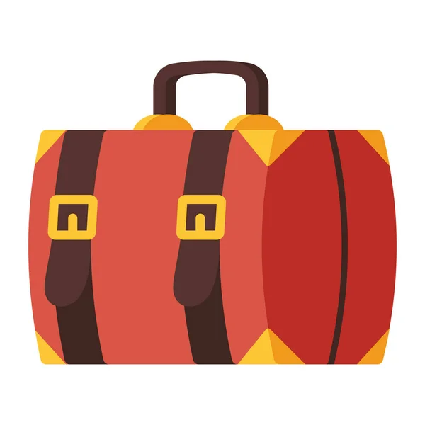 Red Suitcase Travel Equipment Icon — Stock Vector