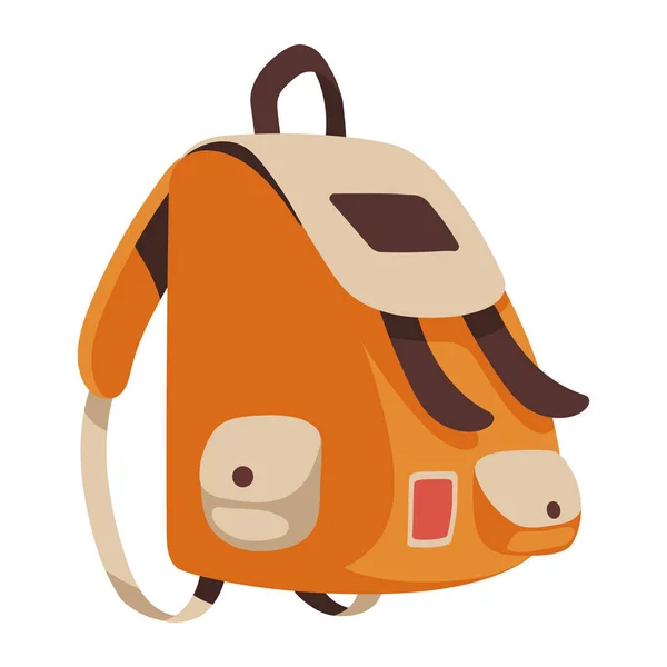 Orange Camping Travel Bag Equipment Icon — Stockvektor