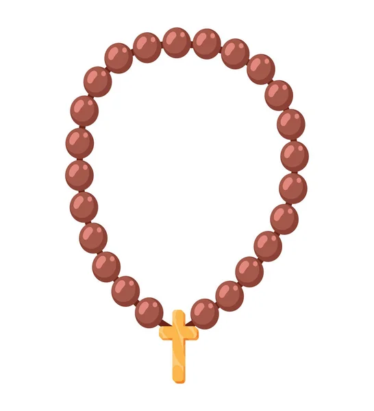 Sacred Rosary Chatolic Isolated Icon — Stok Vektör
