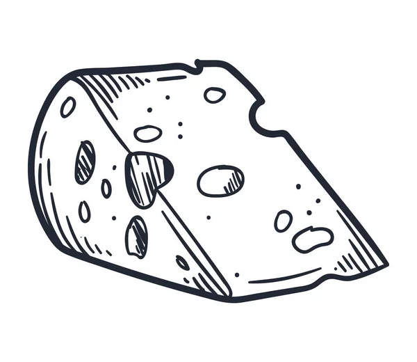 Cheese Dairy Product Doodle Style — Wektor stockowy