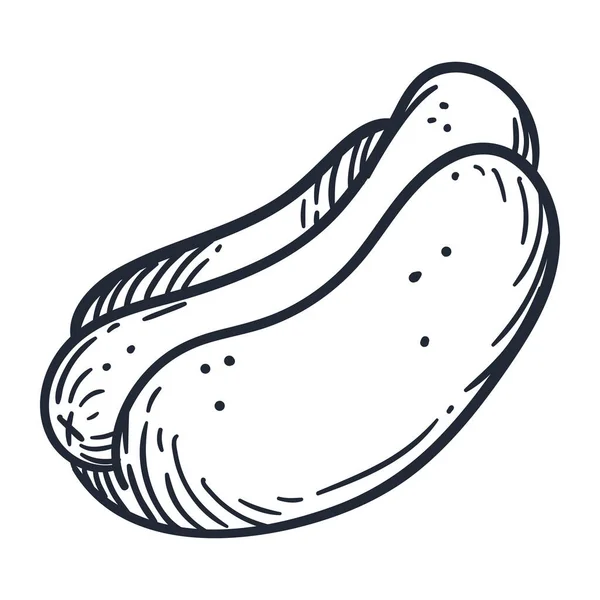 Hot Dog Fast Food Doodle — Διανυσματικό Αρχείο