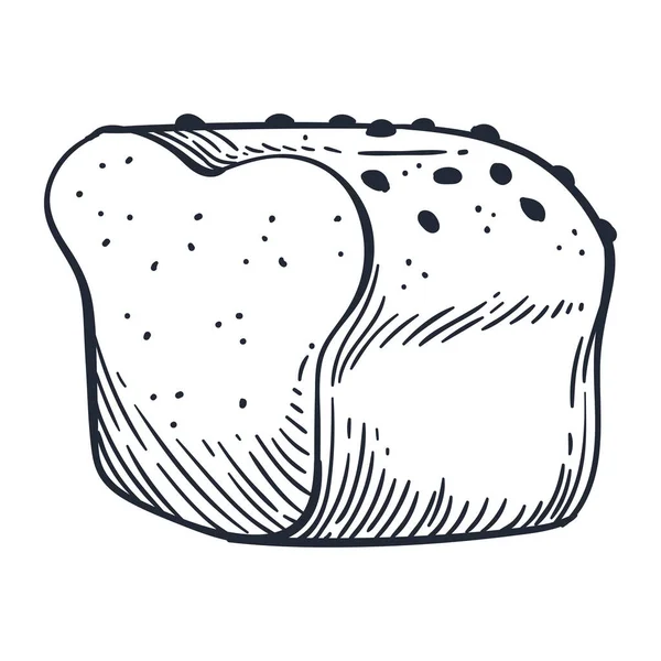 Sliced Bread Pastry Product Hand Draw — Vettoriale Stock