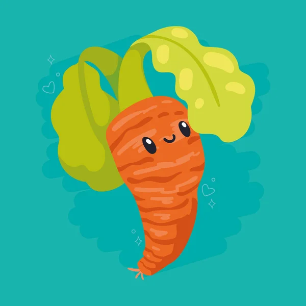 Carrot Fresh Vegetable Comic Character — Stock Vector