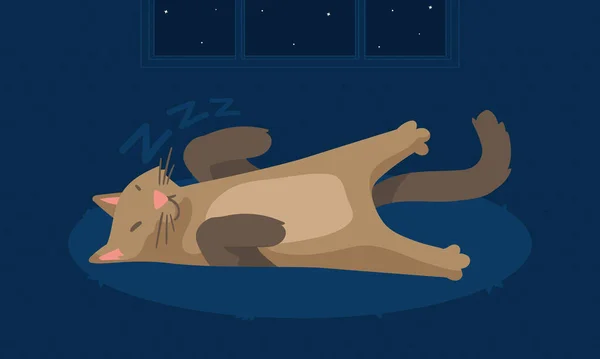 Симпатичный Кот Лежащий Любимец — стоковый вектор