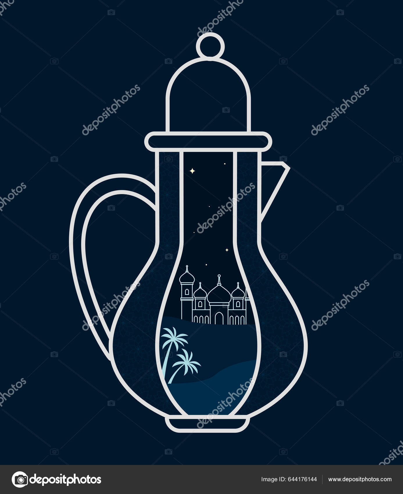 Arabic Jar Utensil Traditional Poster Stock Vector by ©jemastock 644176144