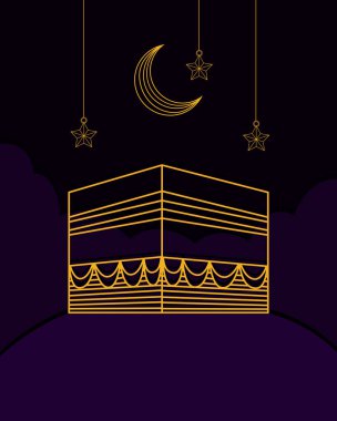 mecca and moon muslim culture poster