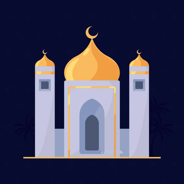 stock vector lilac muslim mosque facade traditional icon