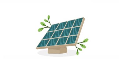 enerji paneli güneş ekolojisi animasyonu, 4k video animasyonu