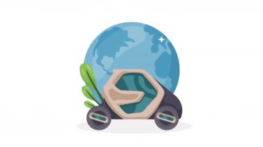 elektrikli araç ekoloji animasyonu, 4k video animasyonu