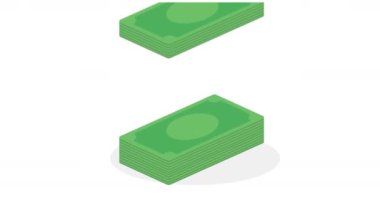 Faturalar para dolar finansal animasyon, 4k video animasyon