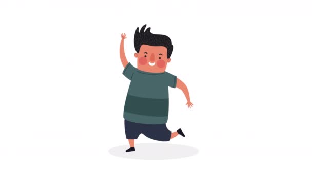 Joven Hombre Corriendo Animación Personajes Video Animado — Vídeos de Stock