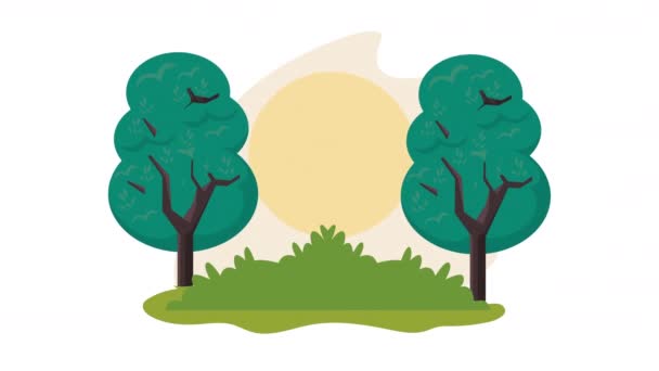 Groene Bomen Planten Bos Animatie Video Geanimeerd — Stockvideo