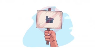 sanayi kirliliğini durdurma sancak animasyonu, 4k video animasyonu