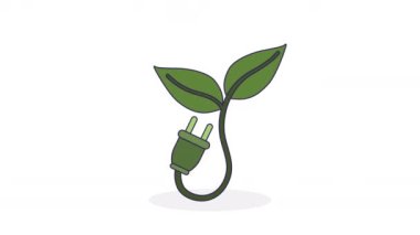 Yapraklı ekoloji enerji dolgusu, 4k video animasyonu