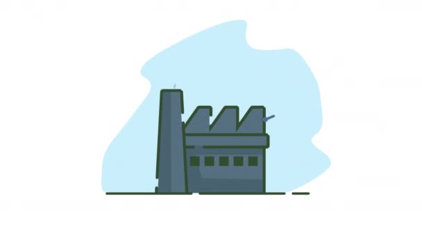 Εργοστάσιο Ρυπογόνο Θερμόμετρο Animation Βίντεο Κινούμενα — Αρχείο Βίντεο