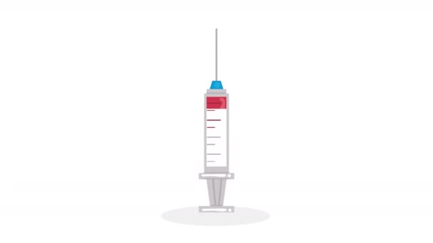Injectiespuit Medicijn Met Bloed Video Geanimeerd — Stockvideo