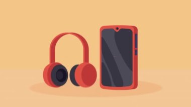 akıllı telefonlu kulaklık ses aygıtı, 4k video animasyonu