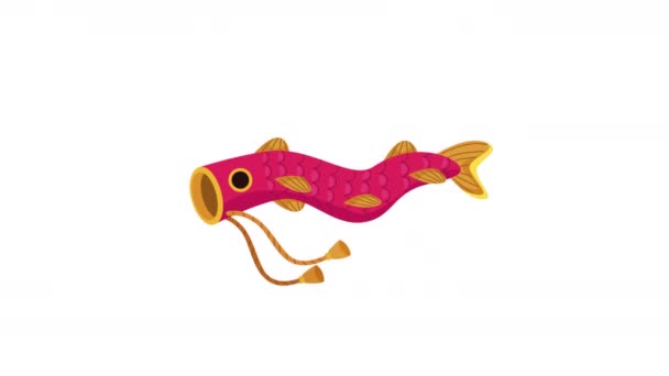 Czerwony Japoński Ryba Koi Animacja Wideo Animowane — Wideo stockowe