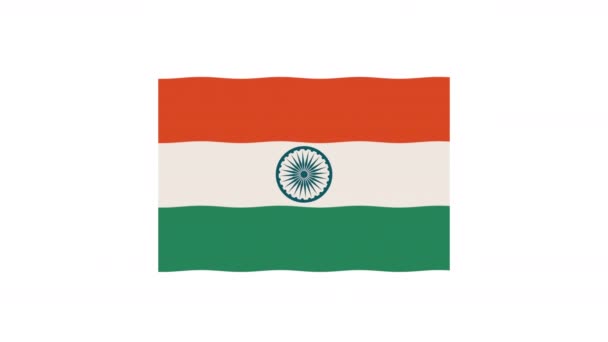 India Bandiera Paese Emblema Animazione Video Animato — Video Stock