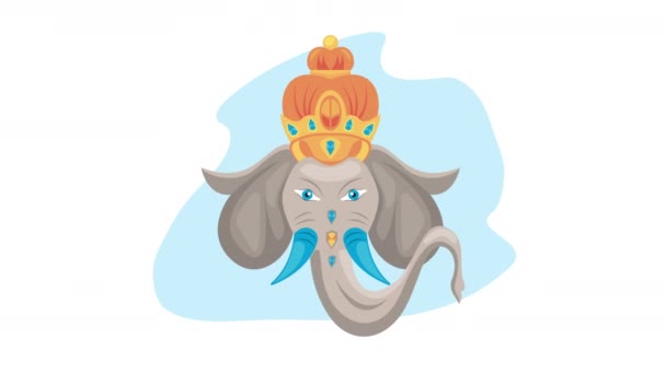 Ganesha Gud Hinduism Animation Video Animerade — Stockvideo