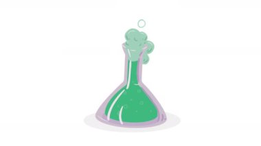 Tüplü test matarası laboratuvar ekipmanı, 4k video animasyonu