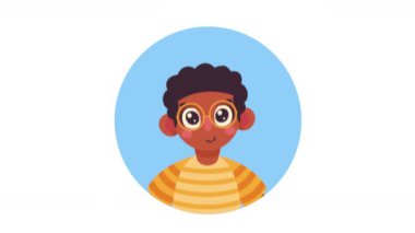 afro little boy character animation ,4k video animated