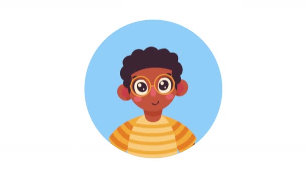 Afro Little Boy Character Animation Video Animated — Video Stock
