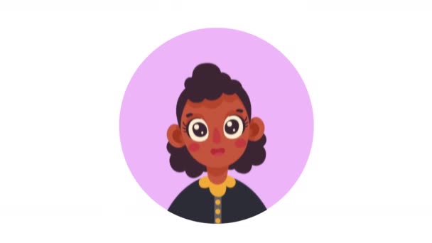 Afro Petite Fille Personnage Animation Vidéo Animée — Video