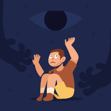 Adam skopofobi krizi geçiriyor.