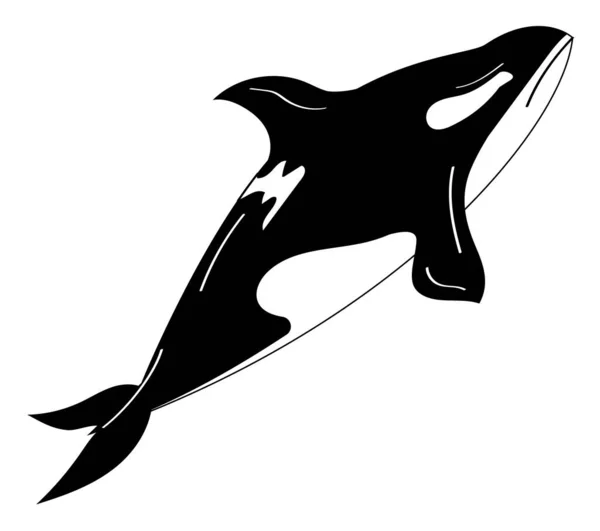 Wieloryb Zwierzę Monochromatyczny Styl Ikona — Wektor stockowy