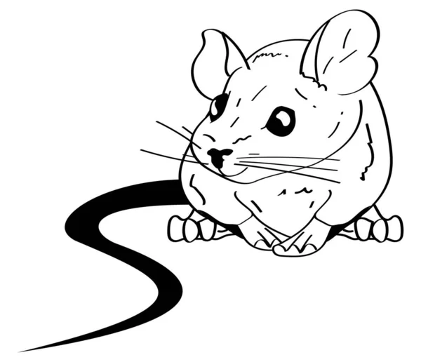 Mouse Animal Monochrome Style Icon — Stock Vector